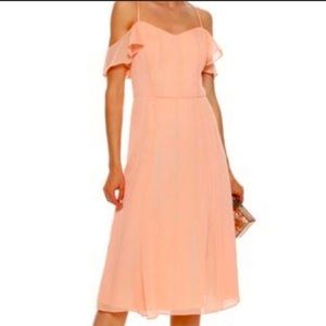 HALSTON HERITAGE Cold-shoulder Georgette Dress